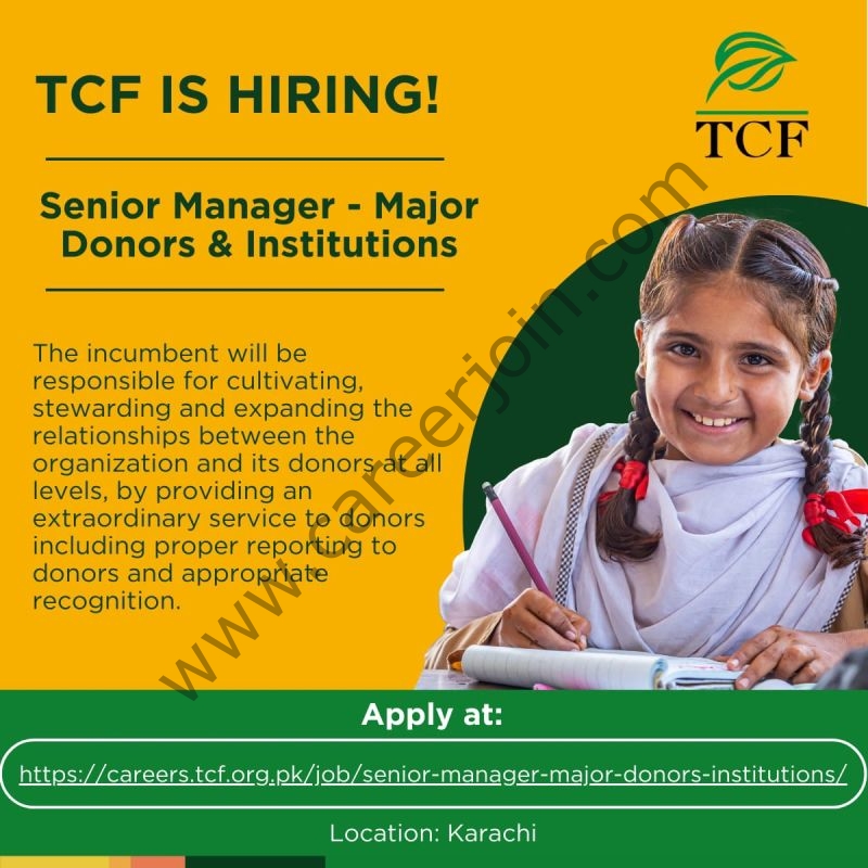 The Citizens Foundation TCF Jobs Senior Manager Major Donors & Institutions 4 TCF